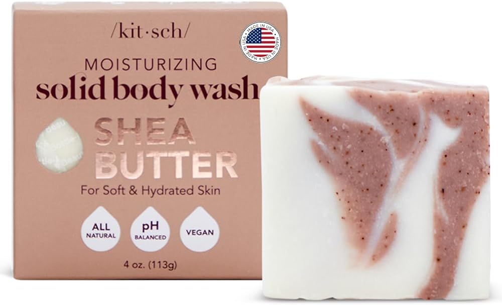 Kitsch Shea Butter Body Wash | Exfoliating Bar Soap for Women & Men