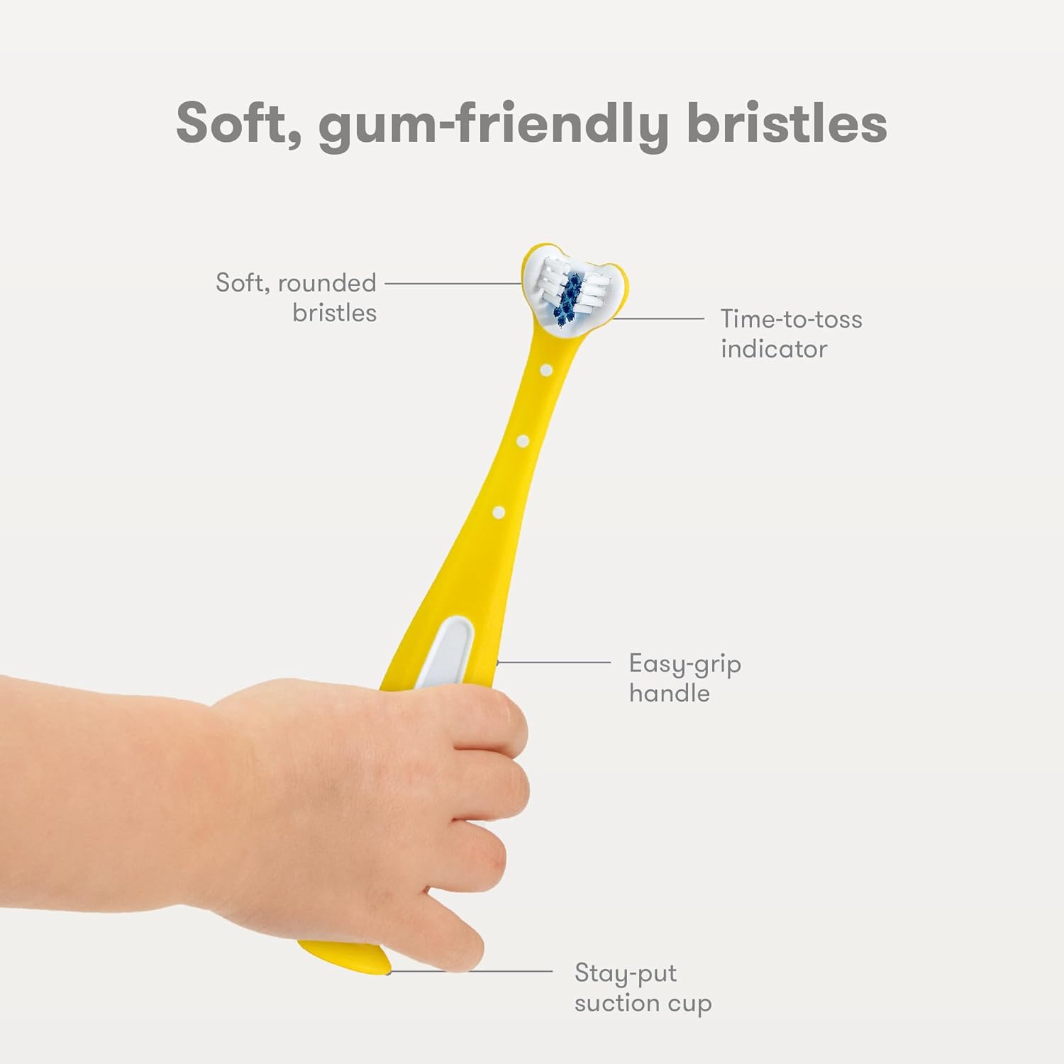 Frida Baby Toothhugger Kids Toothbrush: U-Shaped Toothbrush with Triple-Angle Bristles, Easy-Grip Handle