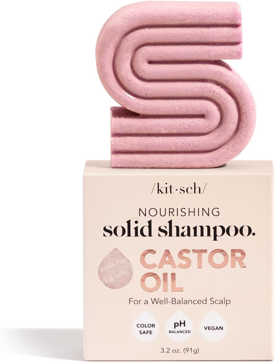 Kitsch Shampoo Bar Castor Oil – Solid Bar Shampoo for Hydration, Strengthening and Moisturizing