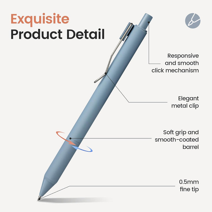 Gel Pens, 6pcs 0.5mm Fine Point Smooth Writing Pens