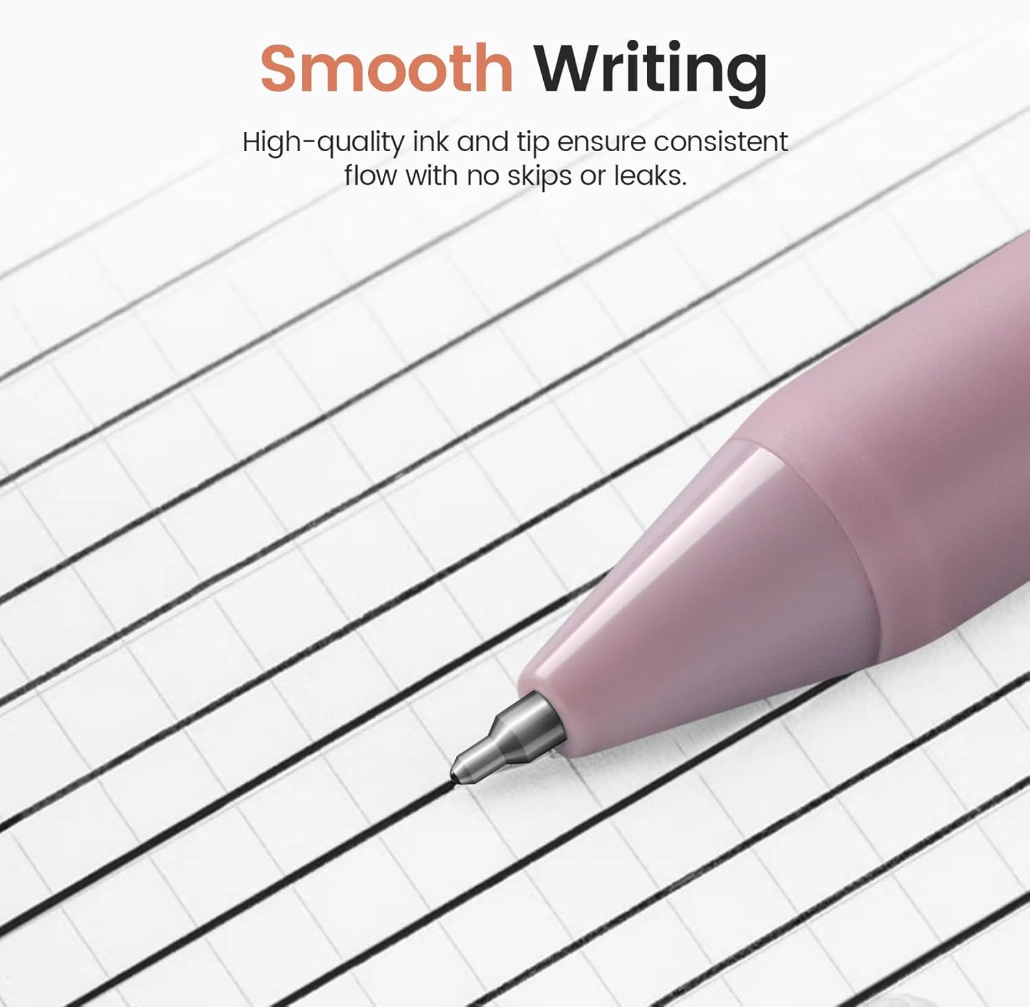 Gel Pens, 6pcs 0.5mm Fine Point Smooth Writing Pens