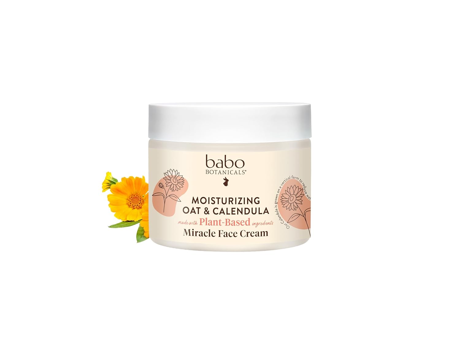 Babo Botanicals Miracle Moisturizing Baby Cream, 2 Fluid Ounce, Best Face Cream With Natural Colloidal Oatmeal for Eczema, Dry and Sensitive skin.