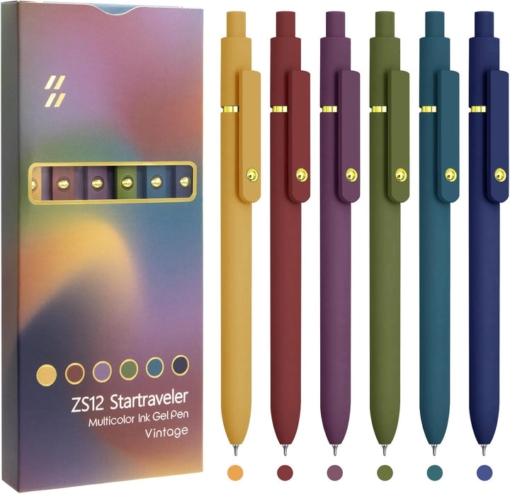 Colorful Pens, 6 Pcs Colored Pens Fine Point Smooth Writing Pen