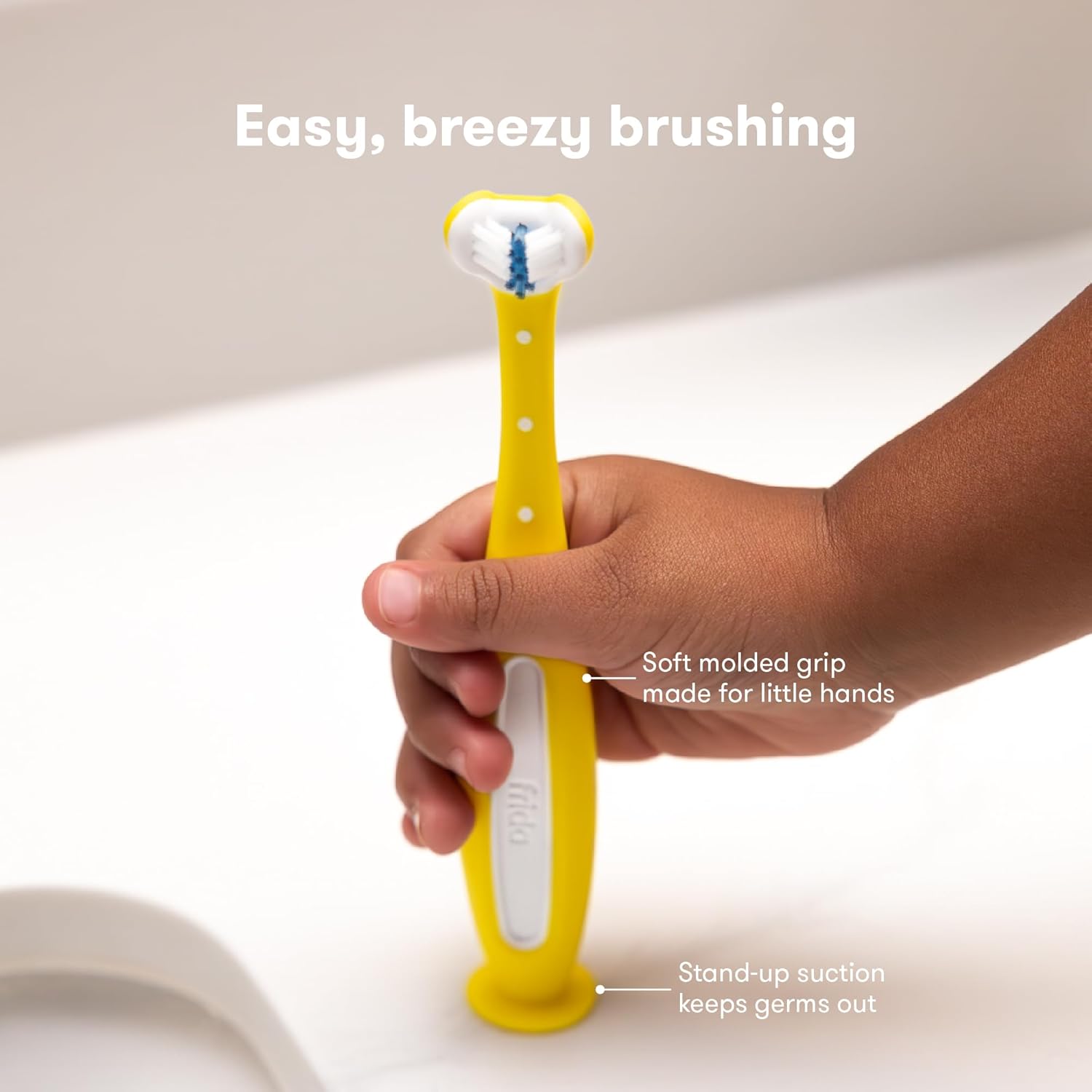 Frida Baby Toothhugger Kids Toothbrush: U-Shaped Toothbrush with Triple-Angle Bristles, Easy-Grip Handle