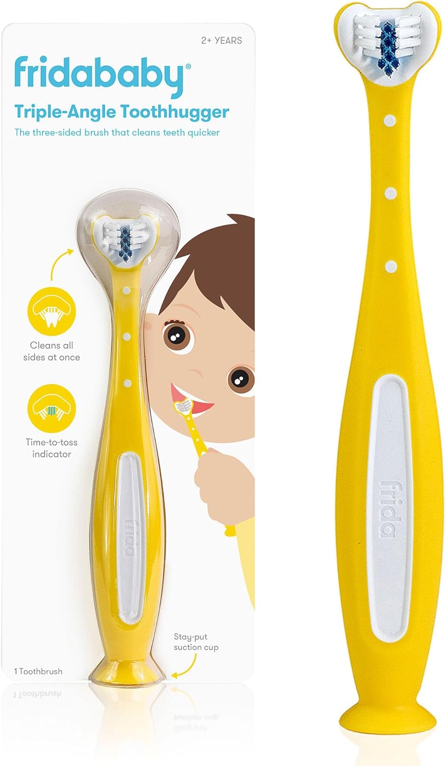 Frida Baby Toothhugger Kids Toothbrush: U-Shaped Toothbrush with Triple-Angle Bristles, Easy-Grip Handle