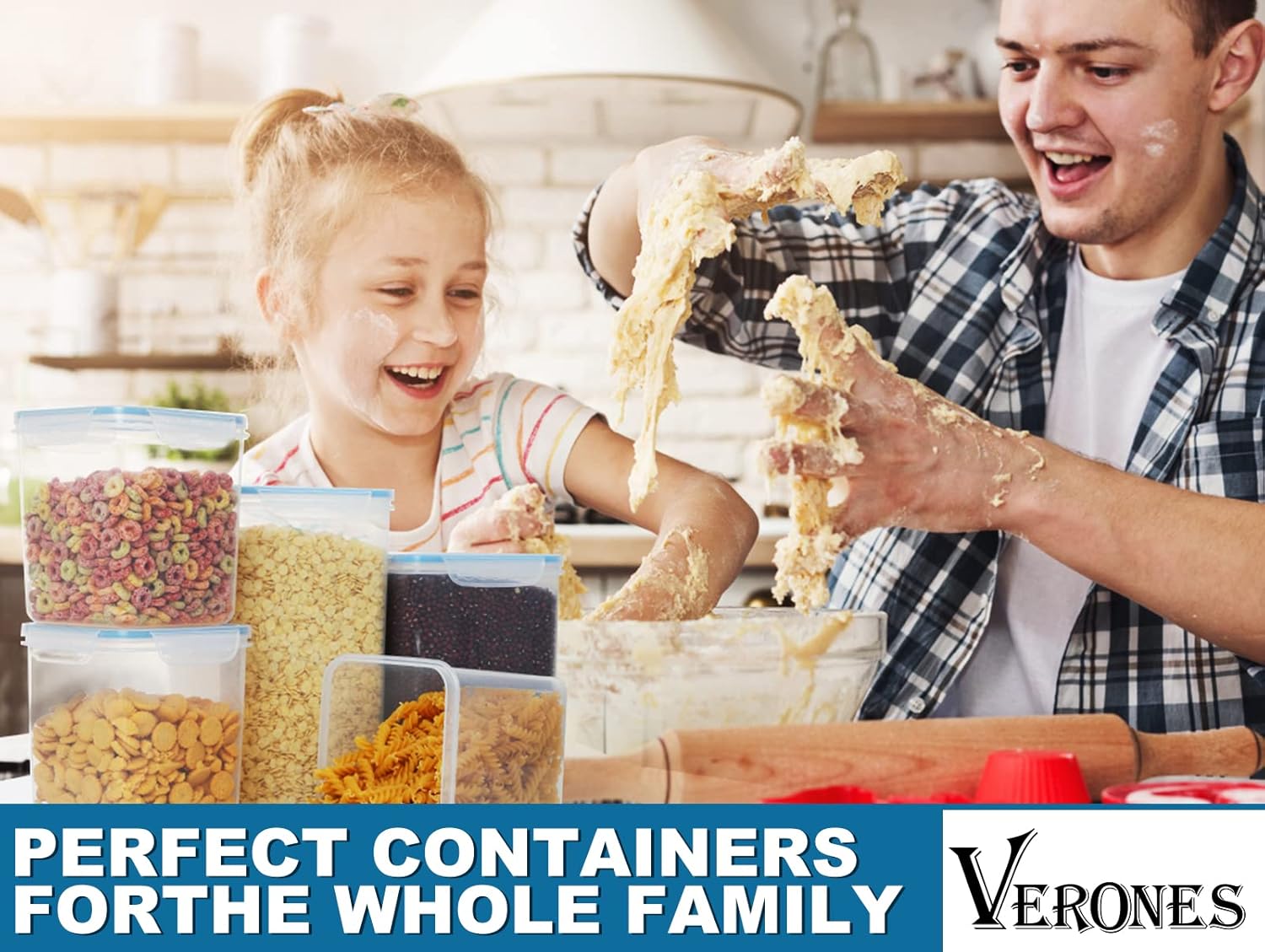 VERONES Large Tall Airtight Food Storage Containers