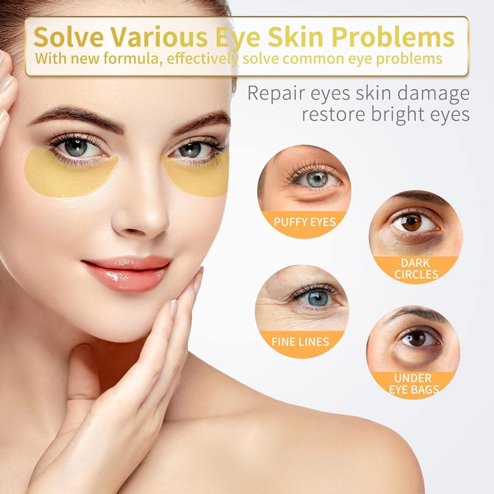 Under Eye Patches - 60 Pcs - 24K Gold Eye Mask