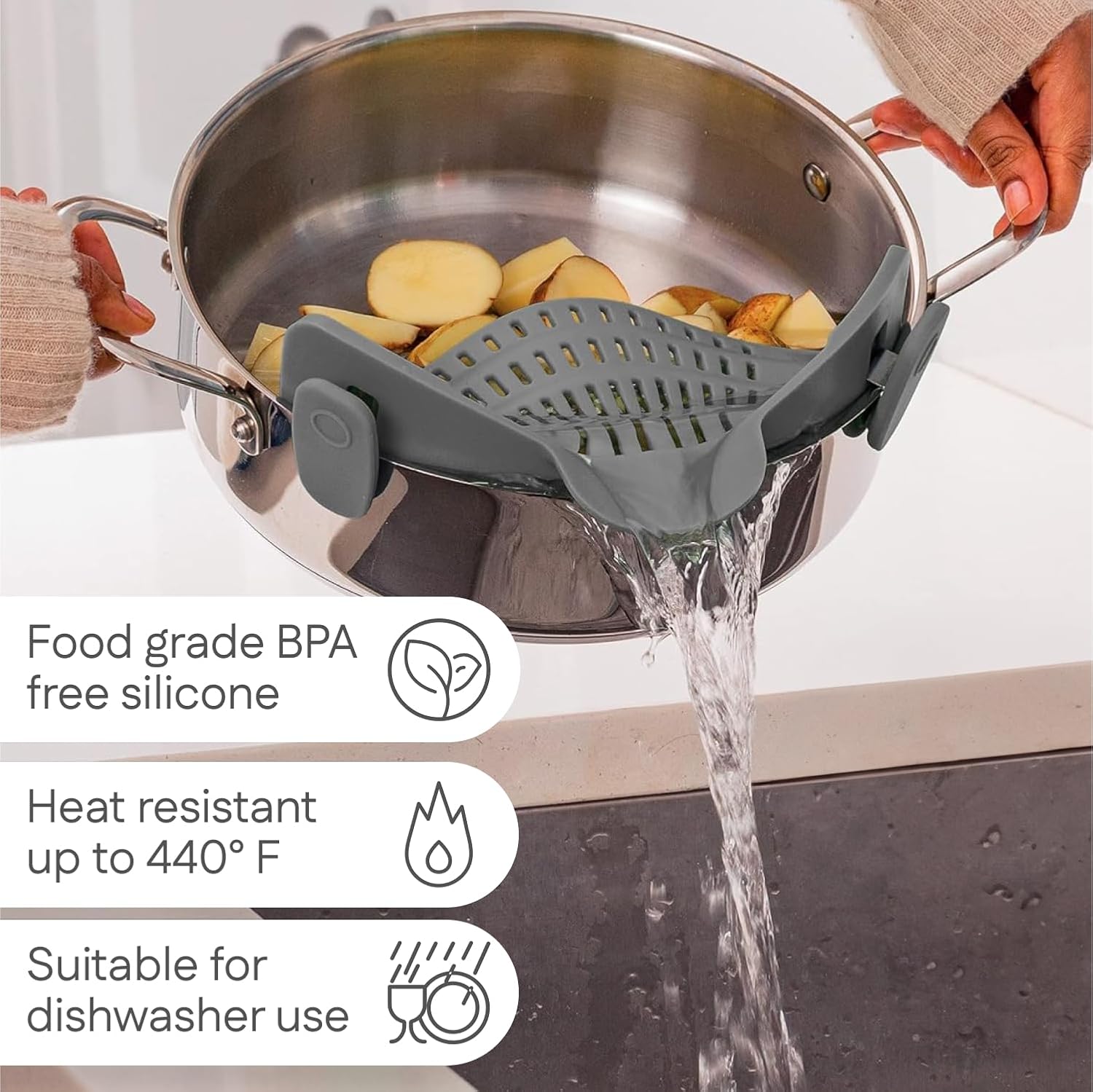 Kitchen Gizmo Snap N' Strain - Silicone Pasta