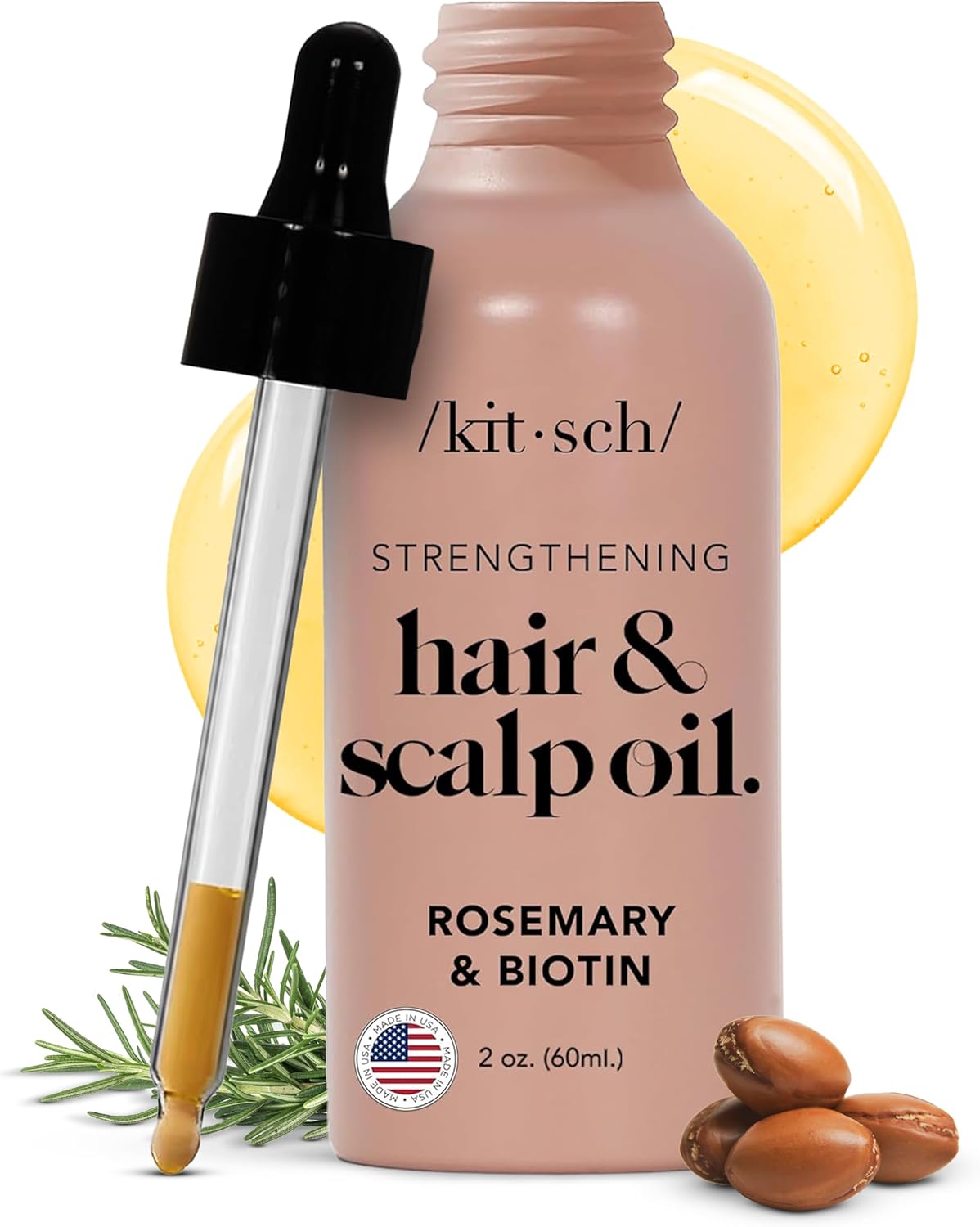 Kitsch Rosemary Oil for Hair & Scalp - Pre Wash Scalp Oil with Biotin for Healthy
