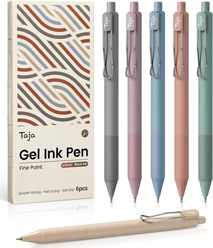 Gel Pens, 6pcs 0.5mm Fine Point Smooth Writing Pens
