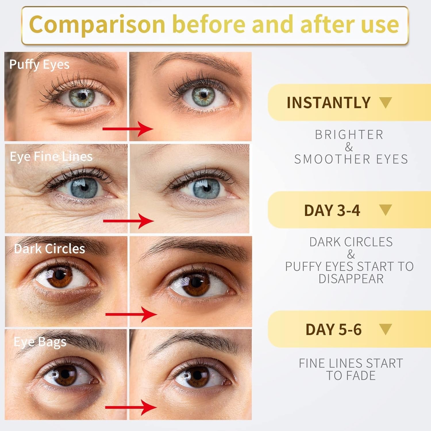 Under Eye Patches - 60 Pcs - 24K Gold Eye Mask