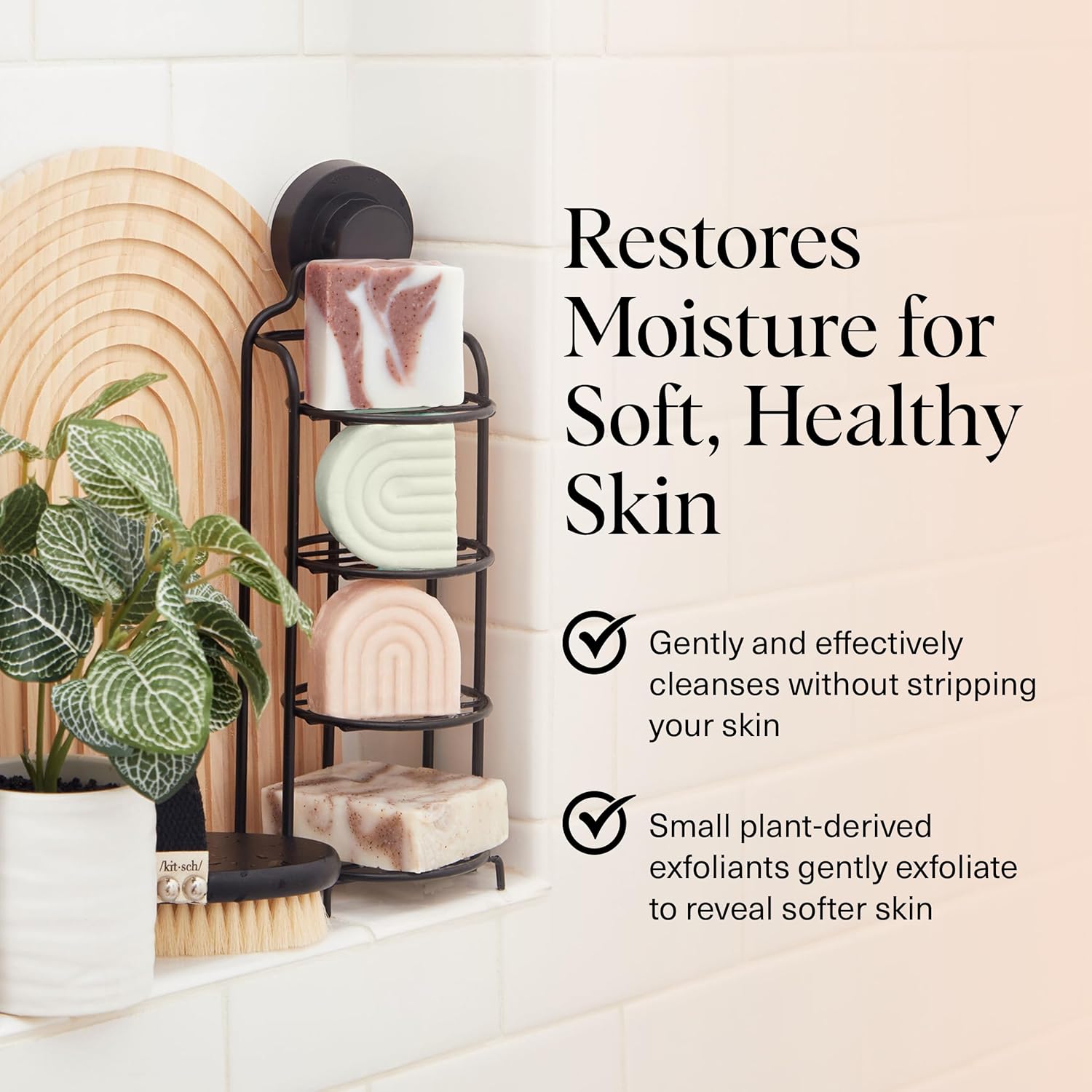Kitsch Shea Butter Body Wash | Exfoliating Bar Soap for Women & Men