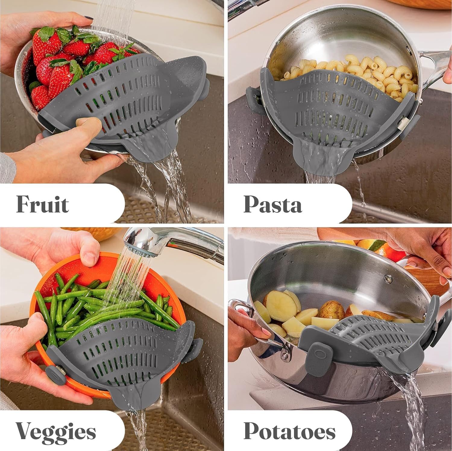 Kitchen Gizmo Snap N' Strain - Silicone Pasta