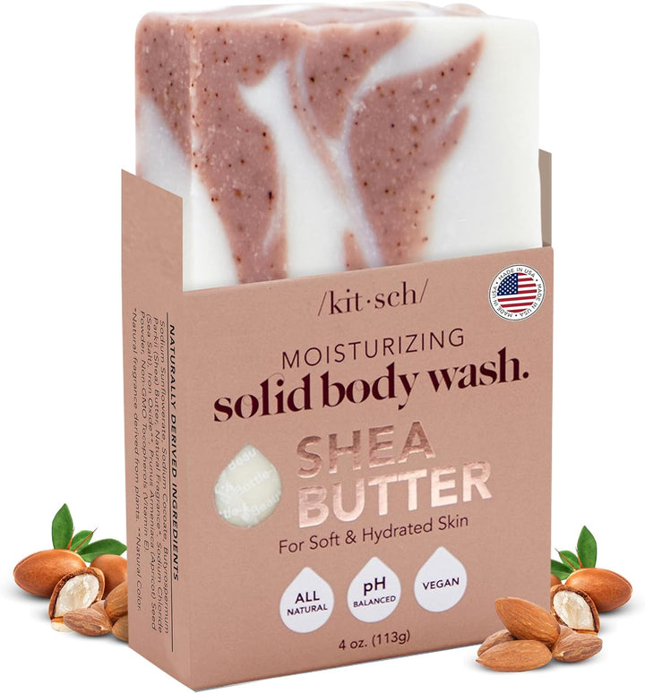 Kitsch Shea Butter Body Wash | Exfoliating Bar Soap for Women & Men