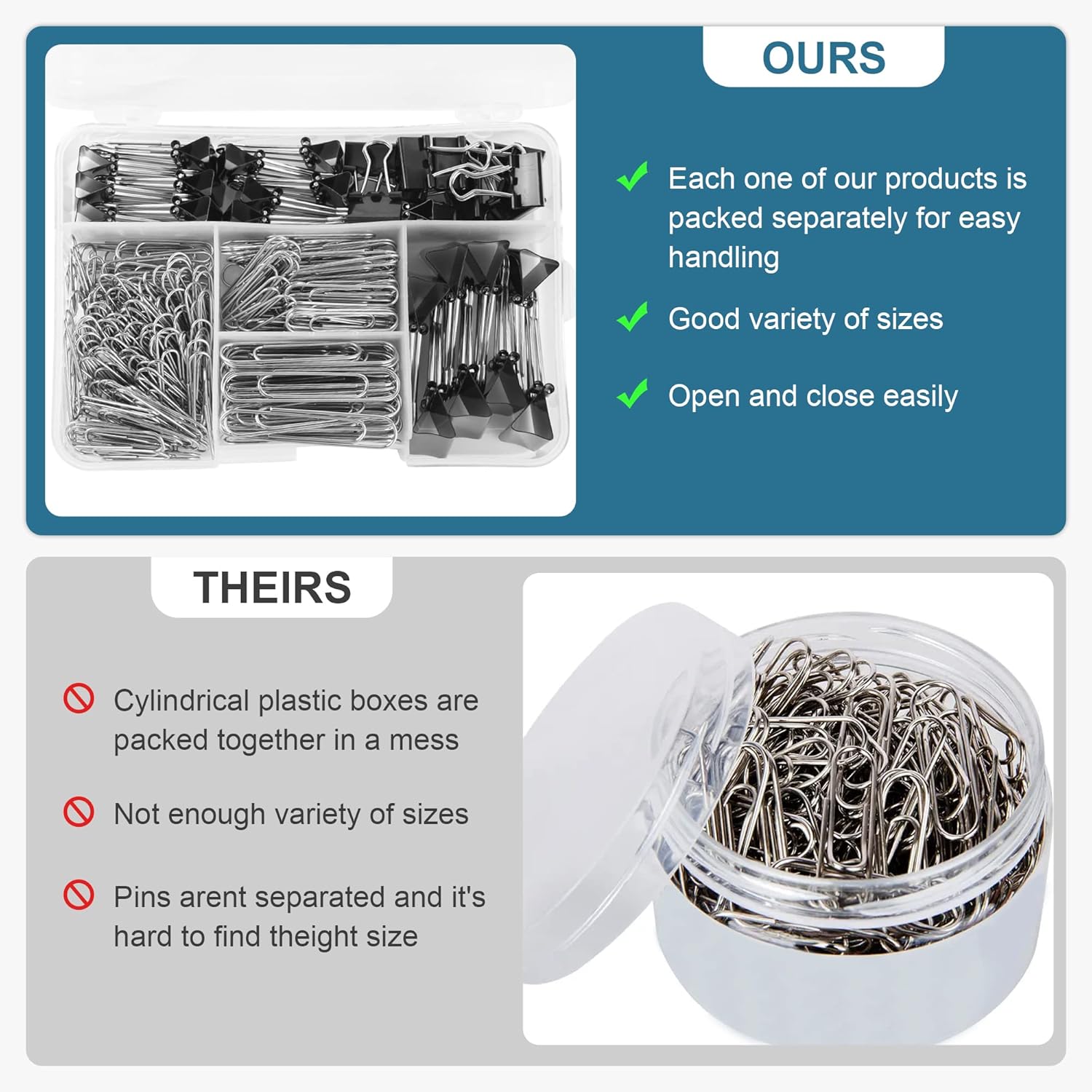 Binder Clips Paper Clips Assorted Sizes, 340pcs