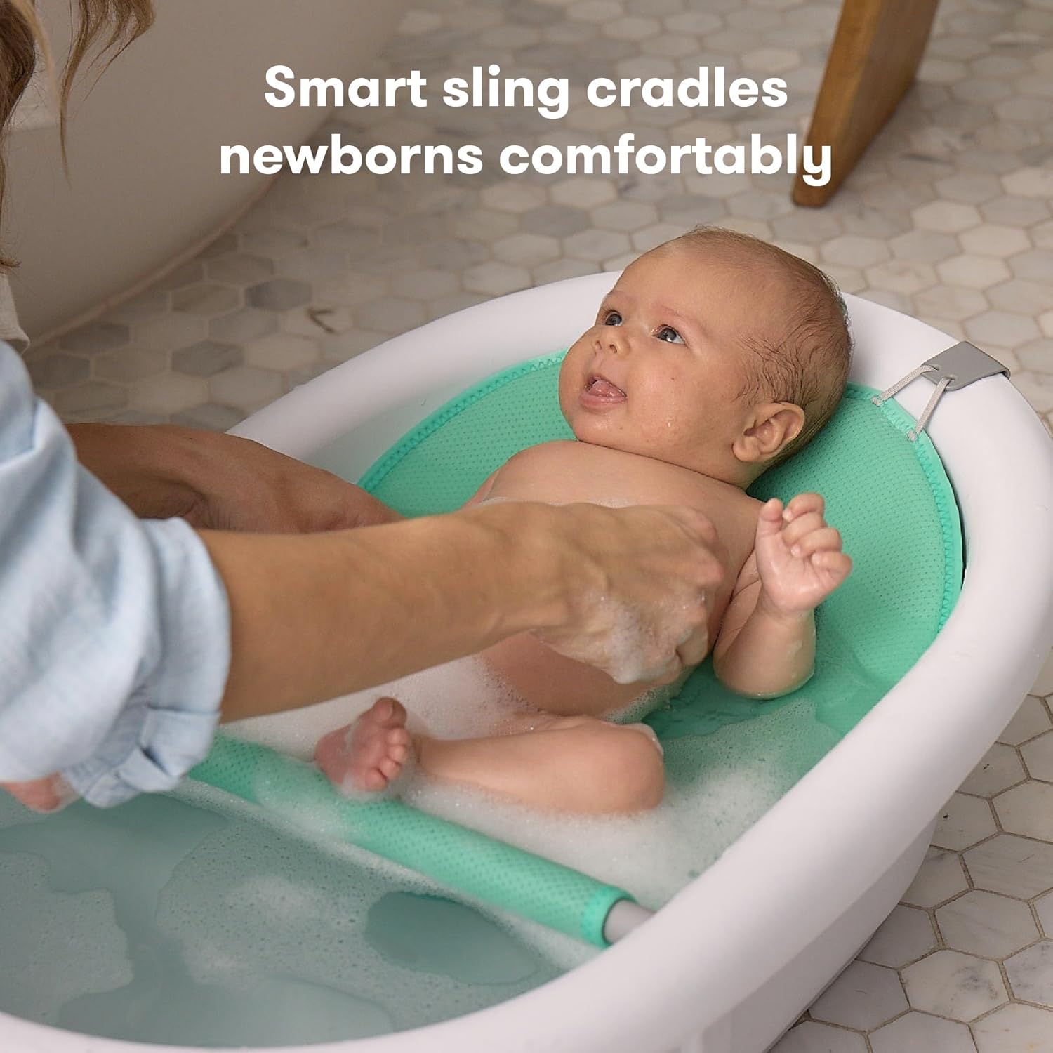 Frida Baby 4-in-1 Grow-with-Me Baby Bathtub, Baby Tub for Newborns to Toddler