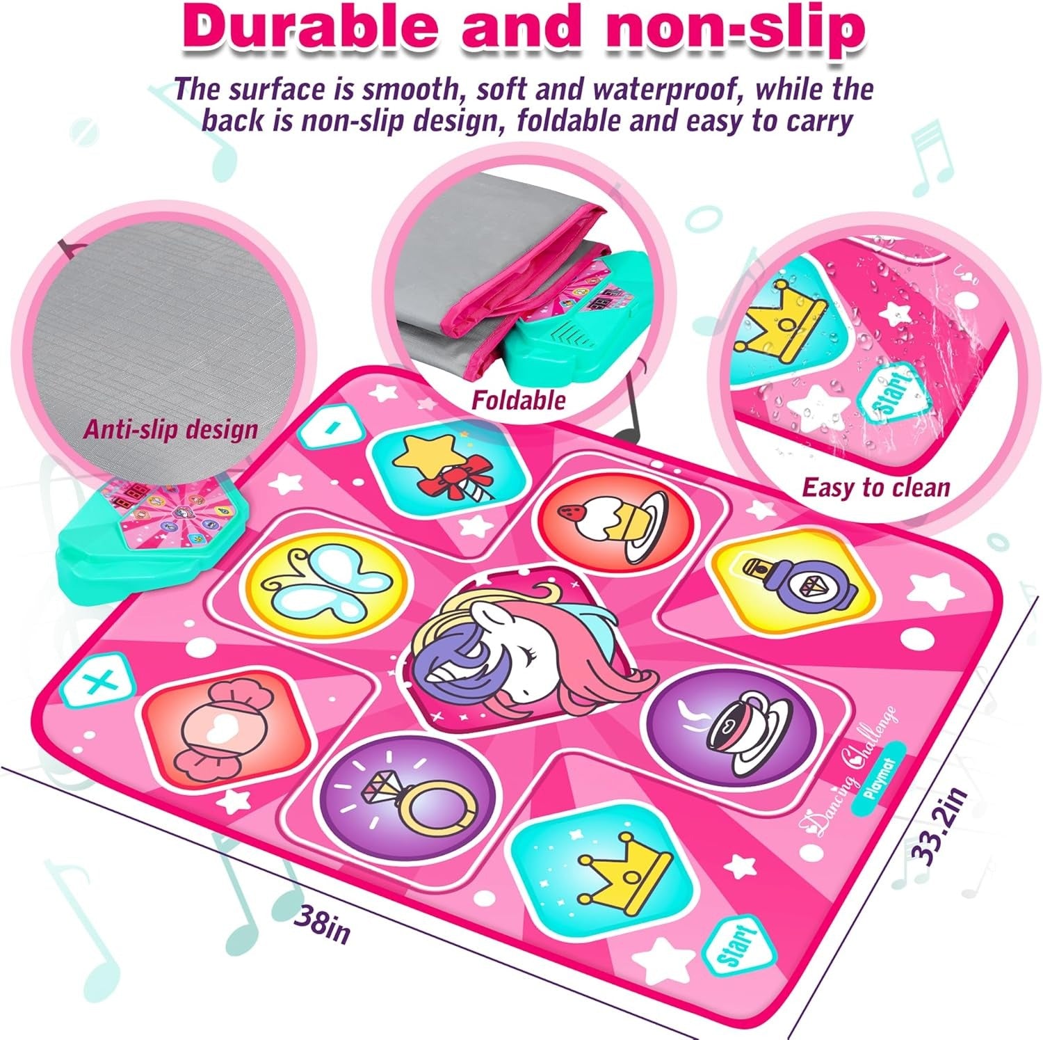 Unicorn Dance Mat, Dance Mixer Rhythm Step Play Mat