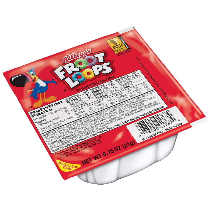 Kellogg's Froot Loops, Breakfast Cereal, Original, .75oz (96 Count)